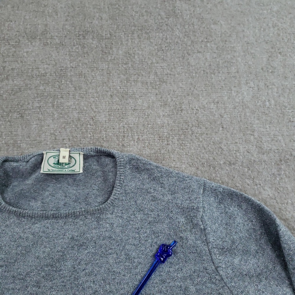 McCulley's Sweater Womens Medium Gray Glittery Knit‎ Crewneck Pullover Cashmere - Picture 8 of 14